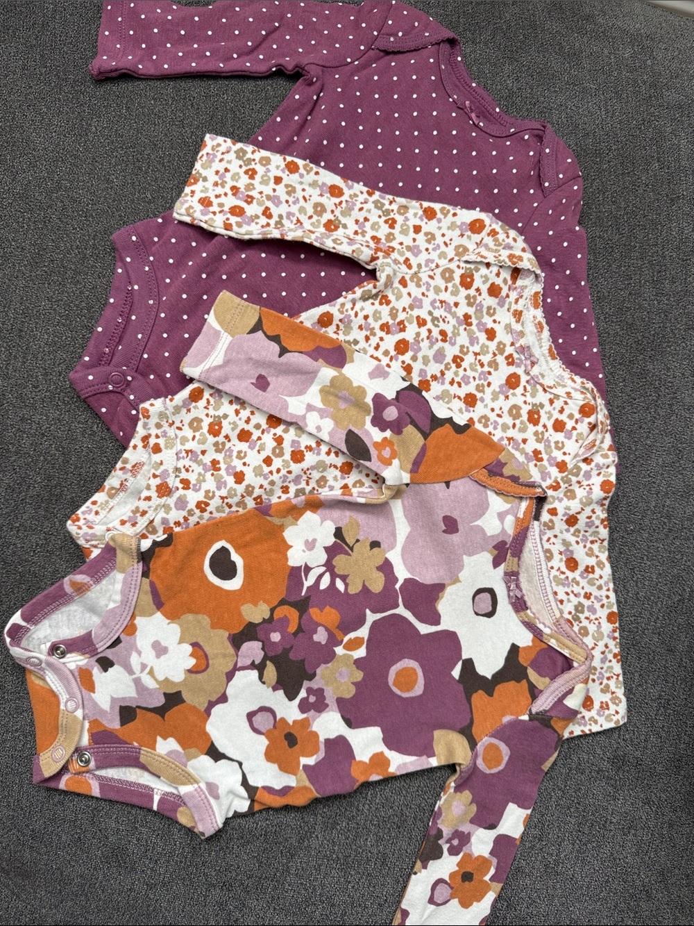 3 month Carter's Purple & Multi Floral Long-Sleeve Bodysuit Set